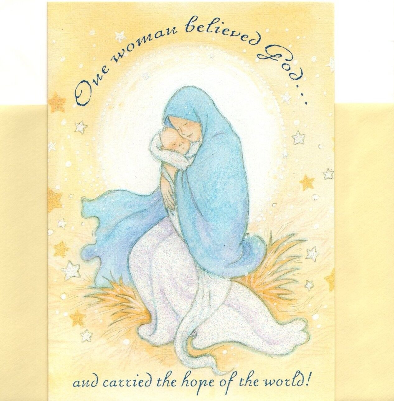 Madonna Virgin Mary Holding Baby Jesus She Believed Christmas Cards – Set of 3