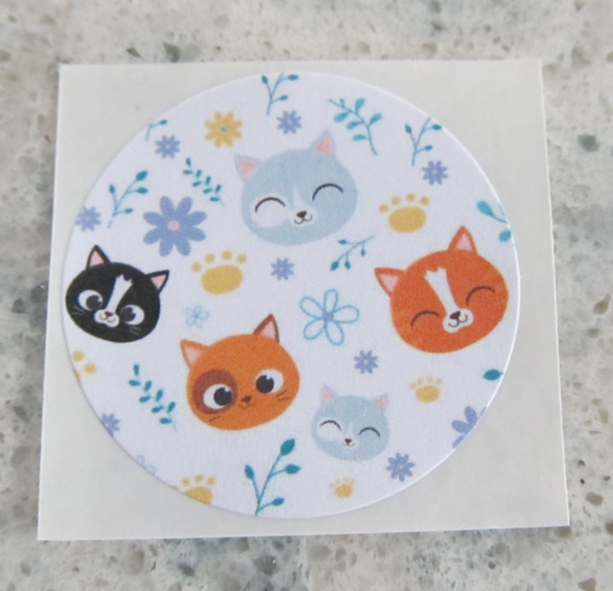 3D Pop Up Birthday Greeting Card, Env., & Seal – Kitten in Party Hat & Balloons