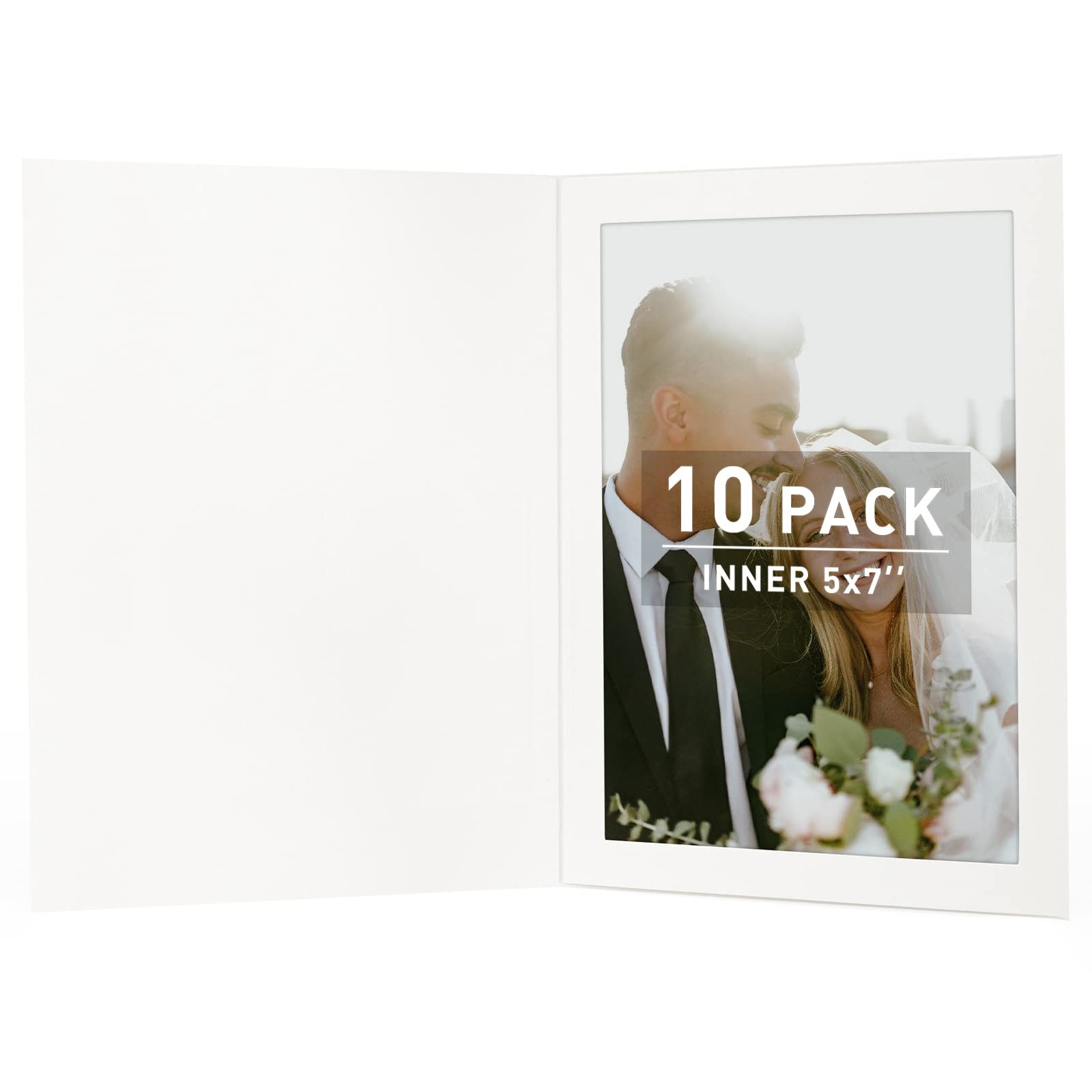 , Pack of 10, 5×7 Photo Folders, Cardboard Picture Frame, Paper Frame Cards, …