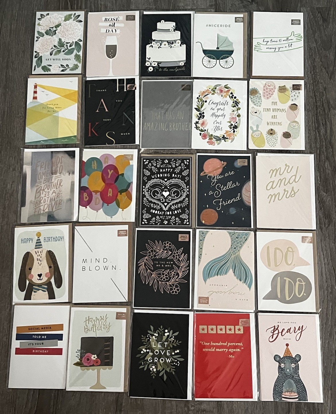 Minted Greeting Cards Art Home Stationery Lot 25 Cards #1 Birthday Wedding Baby