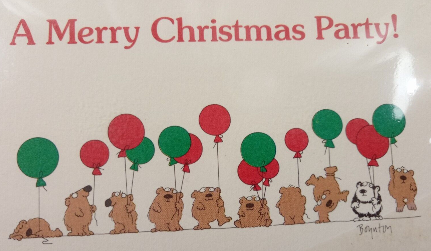 Vtg Sandra Boynton Merry Christmas 16 Party Invitations Recycled Paper 1980s – B
