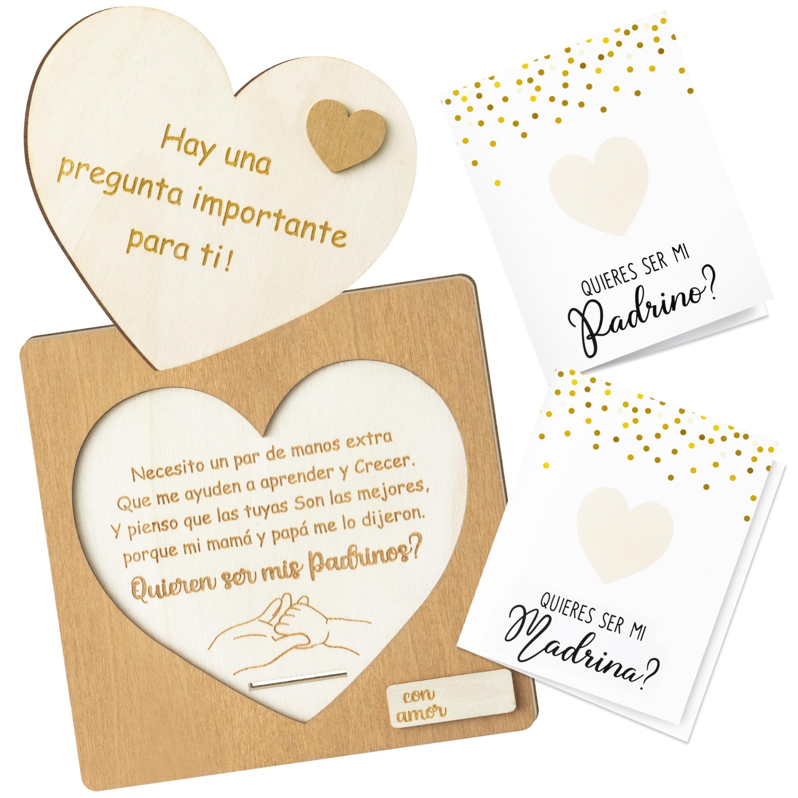 3 PCS Will You Be My Godparents Proposal Gift Card Madrina Padrino Spanish