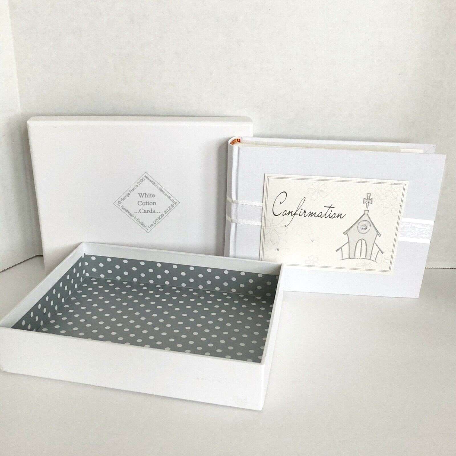 Vtg NOS Confirmation Book by White Cotton Hand Made in England Cards Blank