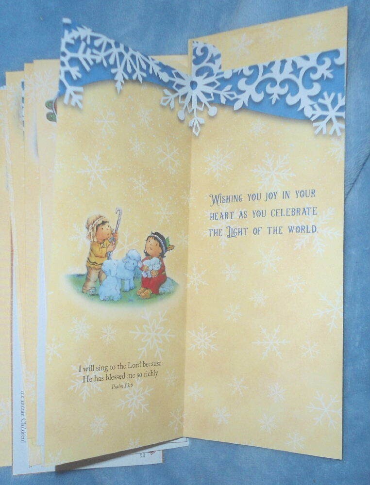 25 His Delight! Seasons Greetings CHRISTMAS Long Card & Envelopes 8.5″ Christian