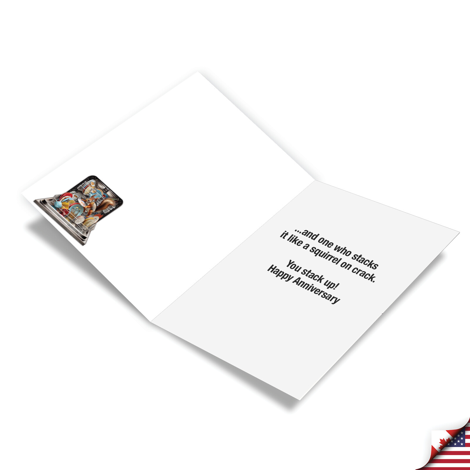 1 Funny Anniversary Greeting Card w/Envelope, Stacking The Dishwasher-NobleWorks