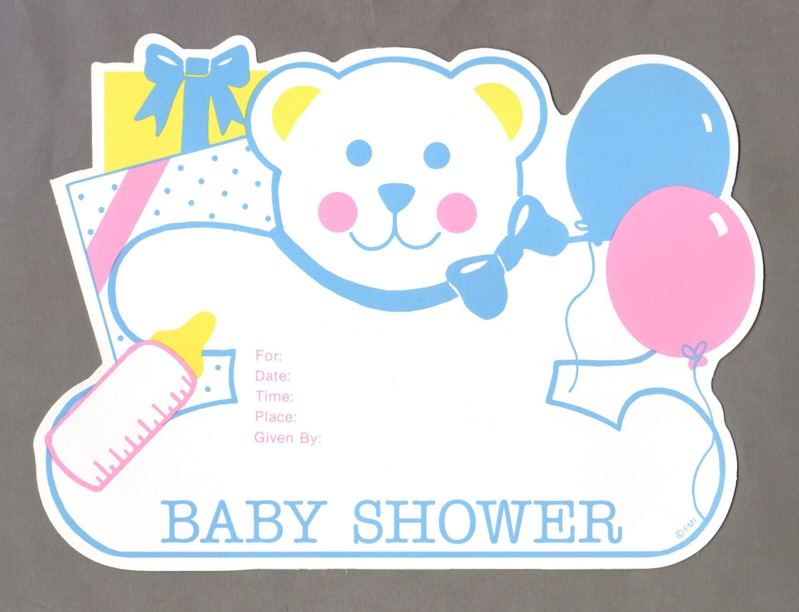 Teddy Bear Baby Shower Invitations, Frances Meyer Cutouts, Set of 10, Unisex