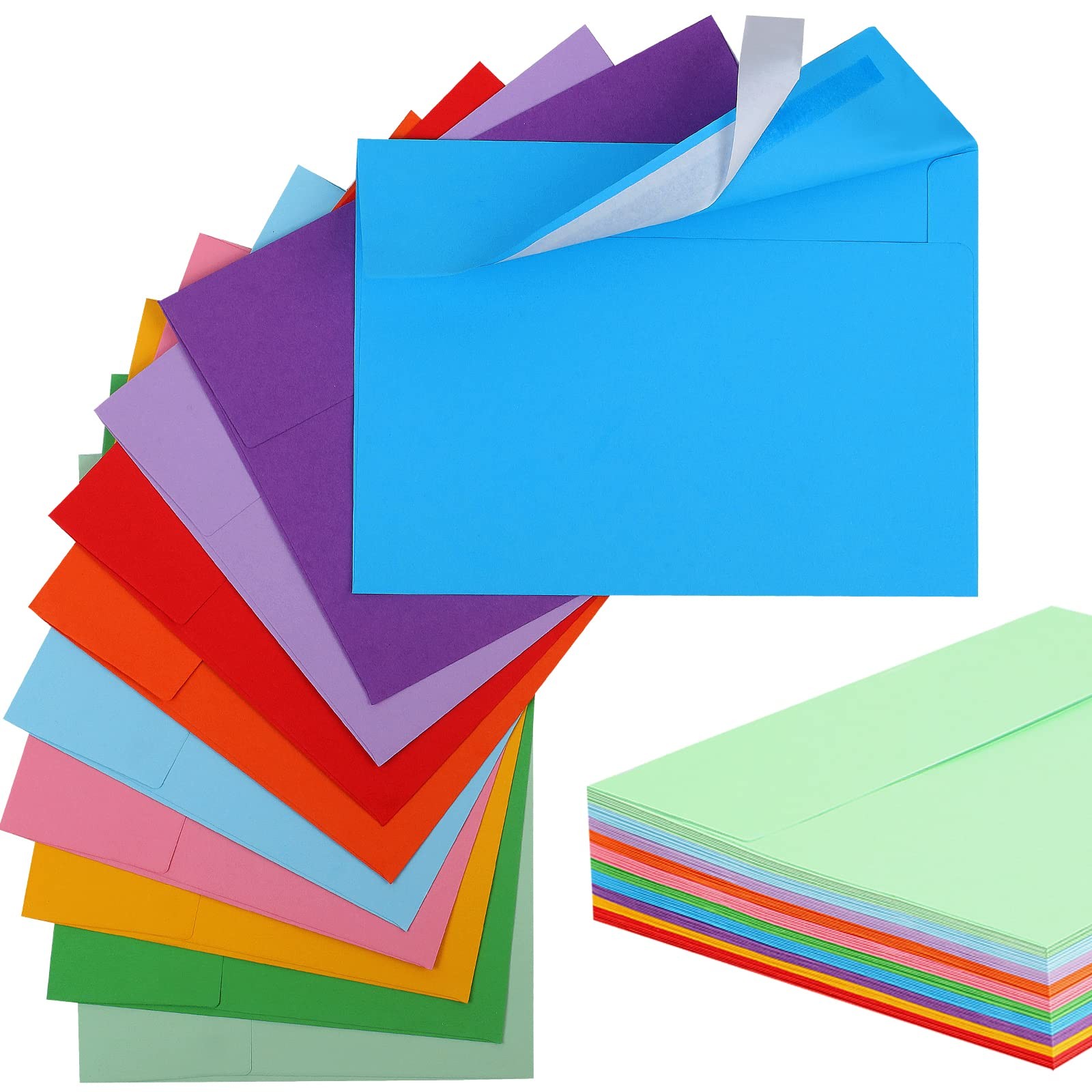 50 Pack Colored Envelope, 5×7 Envelopes, A7 Envelopes for Invitations, Printa…