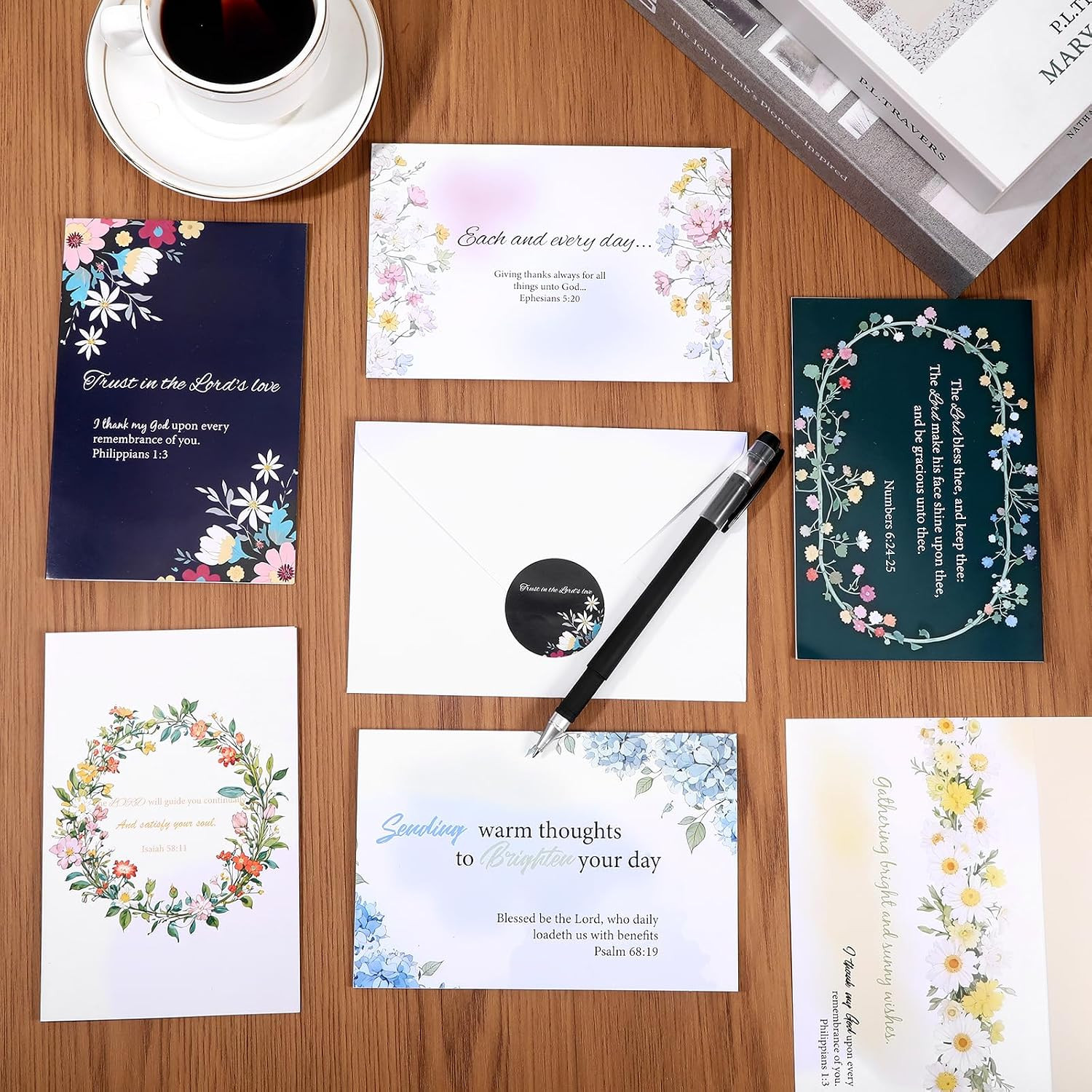 150 Pcs Religious Thinking of You Cards with Envelopes Bulk Assortment