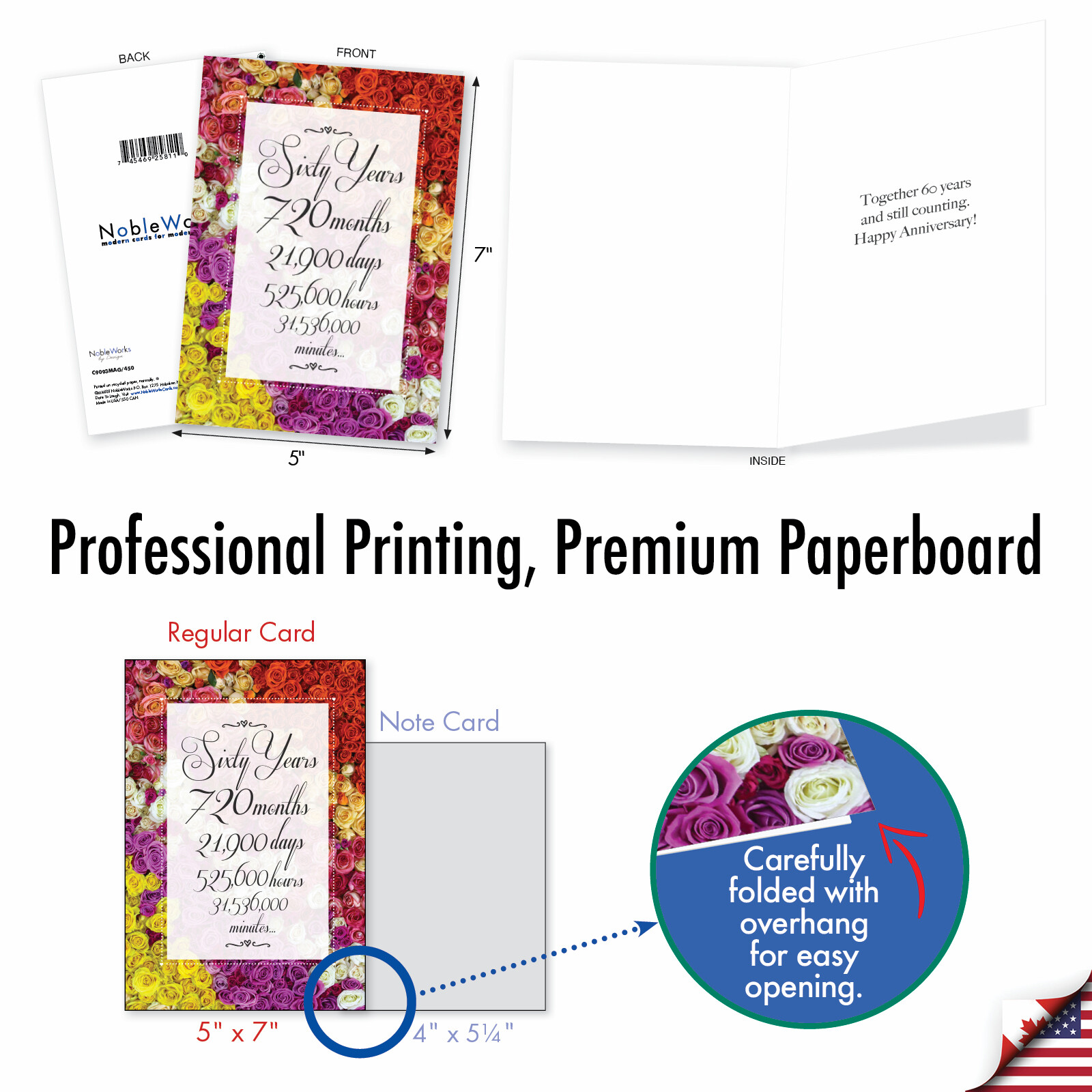 1 Milestone Anniversary Card – Time Count MIlestones 60 – C9093MAG