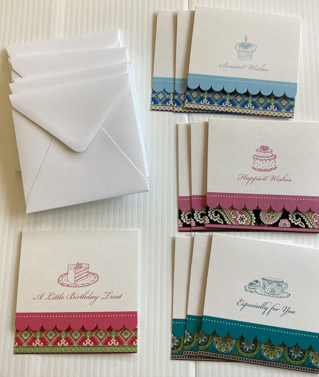 Vera Bradley NOTE CARD (10) Blank BIRTHDAY, WEDDING, ALL OCASSION 3.5” Gift Tags