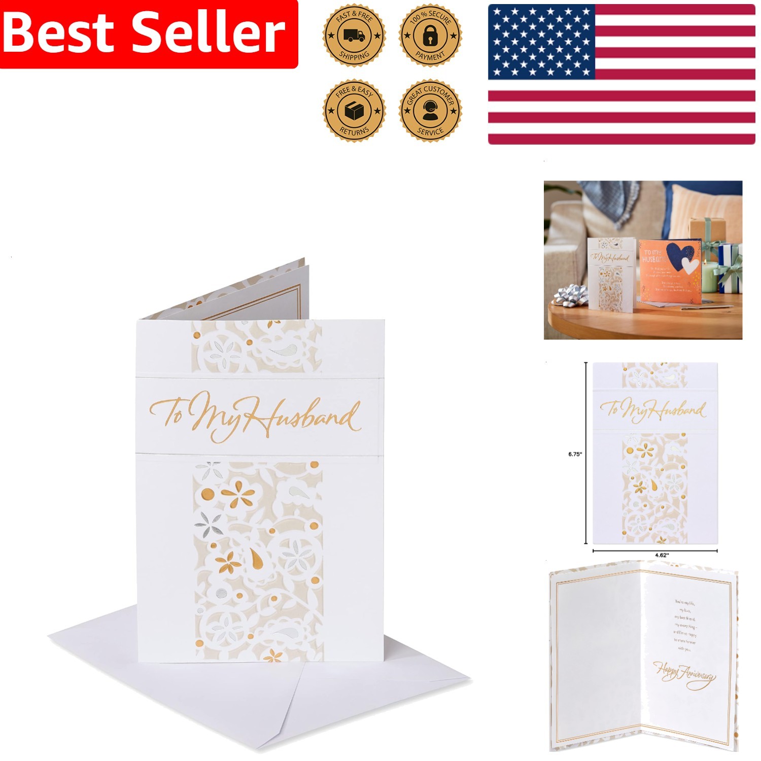 Romantic Anniversary Card for Husband You’re My Life Best Friend Forever Sealed