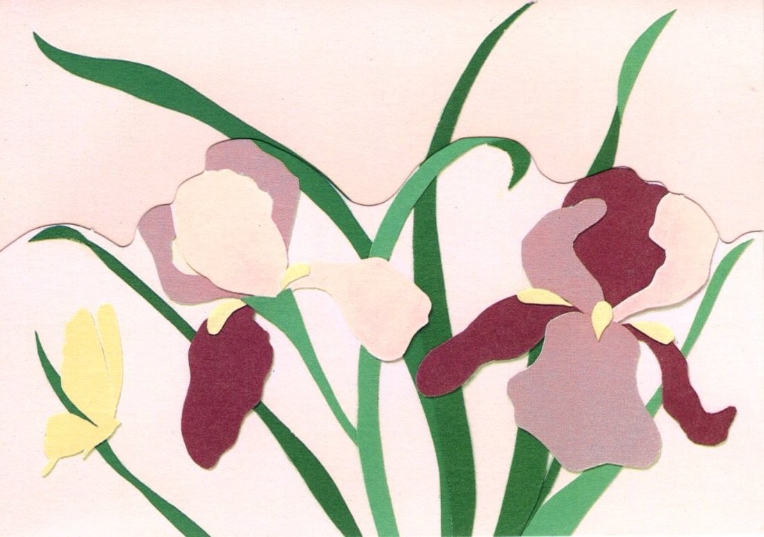 Vintage Pink Purple Iris Irises Hallmark Blank Postalettes – Set of 7