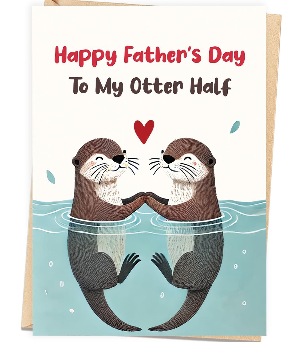 Abeletree Otter Fathers Day Card Gifts for Husband 7 x 5 inches, AT-389