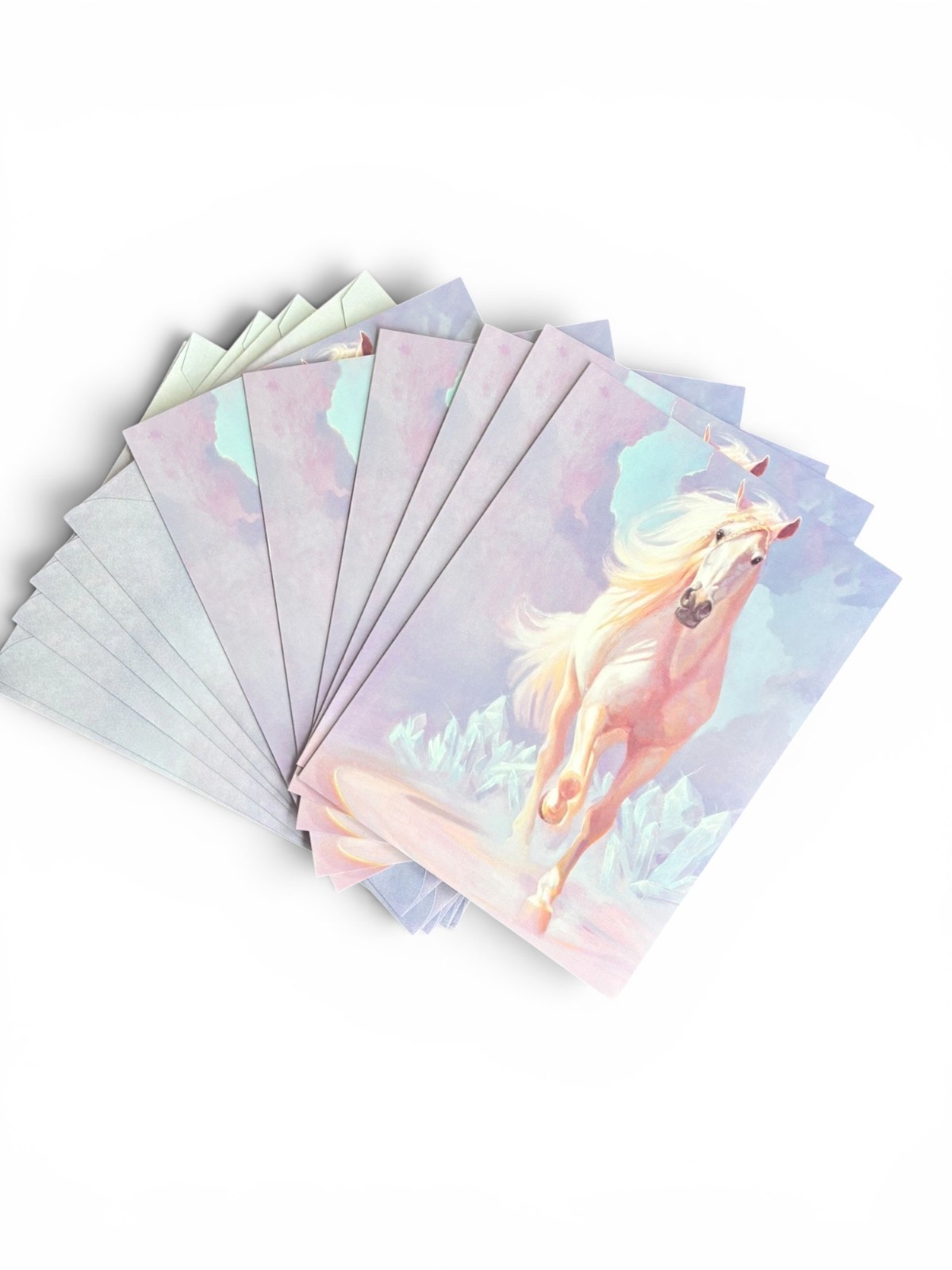 VTG New Leanin’ Tree 6-Pack Birthday Cards +✉ CRYSTAL DREAM Equestrian Pastel