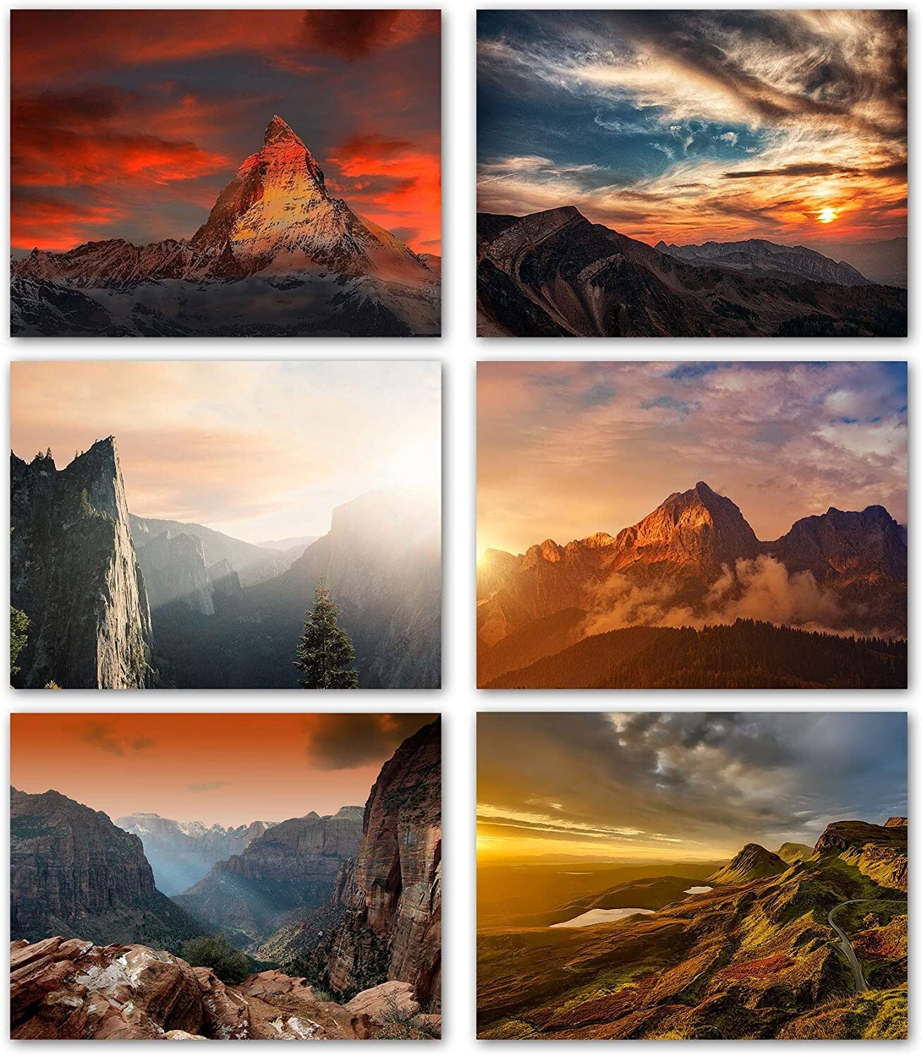 Mountain Sunsets Greeting Cards-Blank Inside-12 Pack-5.5″x4.25″