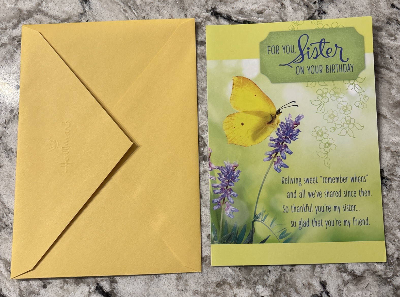 Happy Birthday SISTER With Love Always 5”x7” Hallmark Greeting Card
