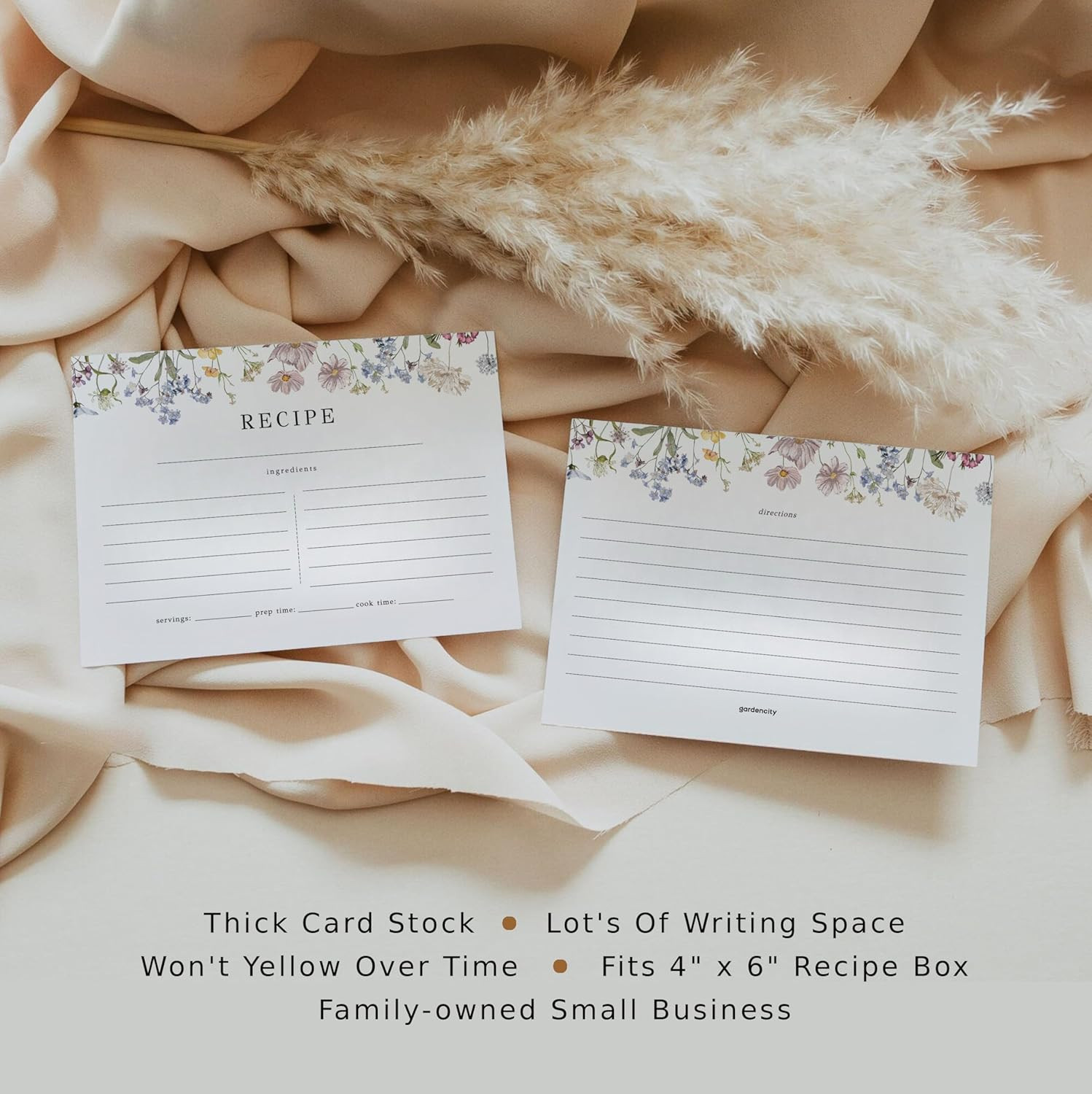 Gardencity Recipe Cards, 4X6 Recipe Cards for Bridal Shower and Weddings, Double