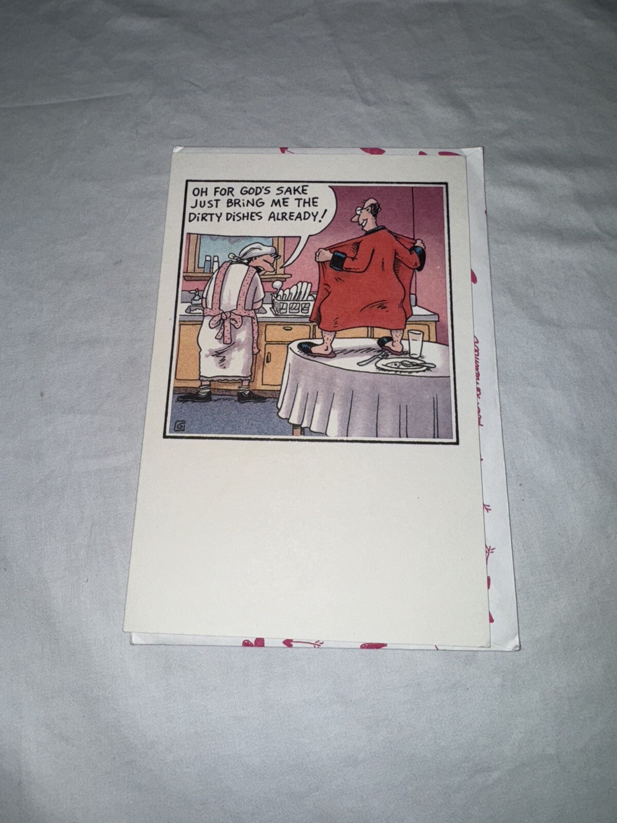 American Greeting Valentine Day Card Naughty Comic Strip Dirty Dishes Vtg Funny