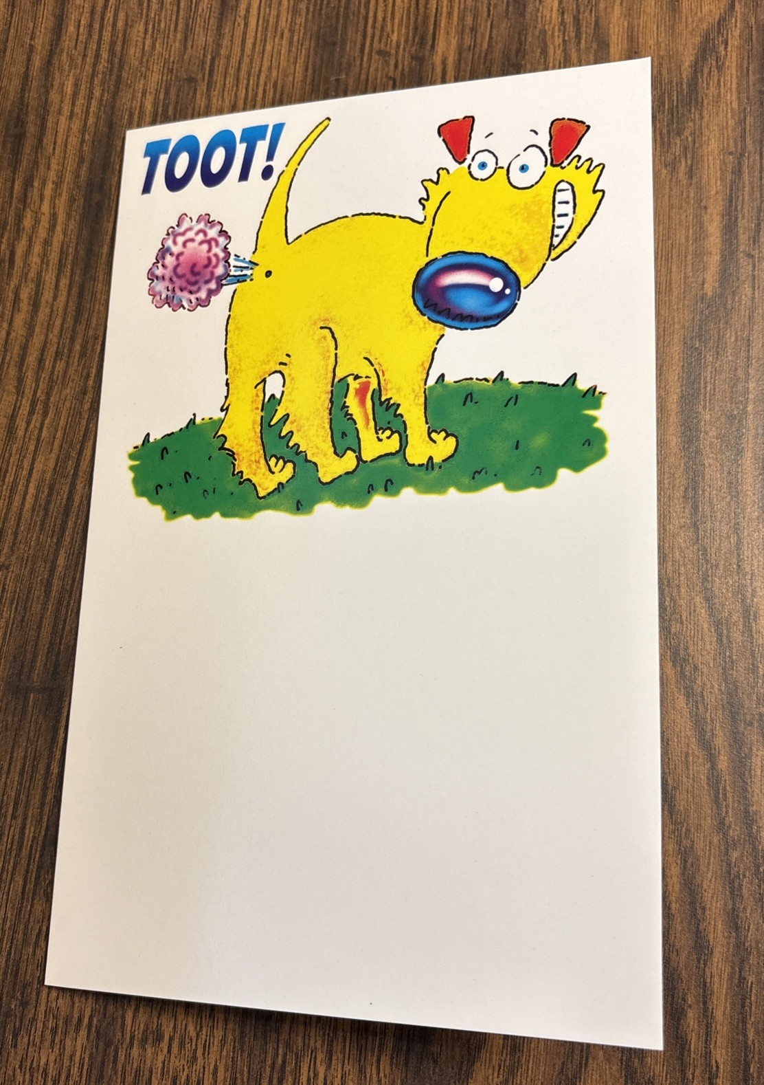 Birthday Funny TOOT! Dog Fart Humor 5’x7.75″ Stockwell Greeting Card