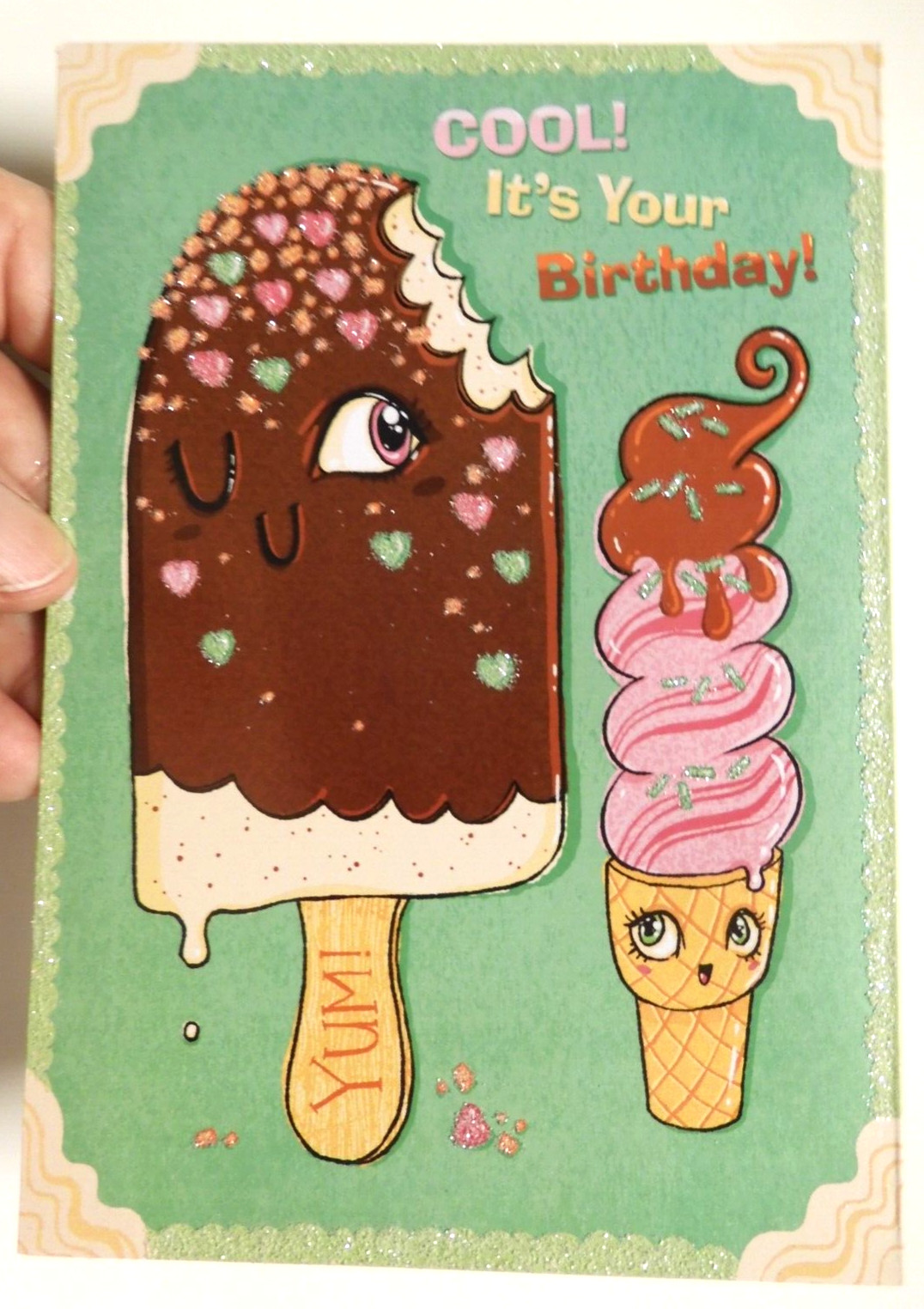 2 Cards Designer Greetings Birthday Ice Cream Bar Cone includes Maze FUN