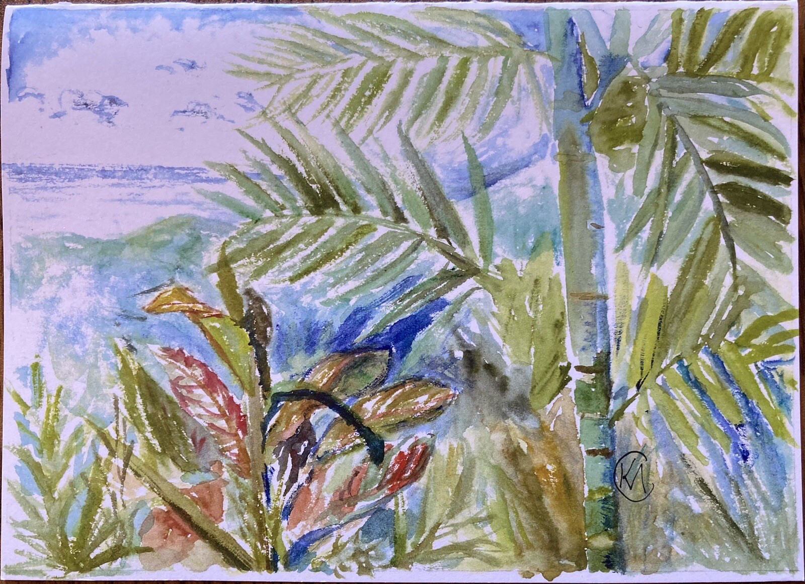 “Kailua Cafe View” Blank Greeting Cards w/envelopes, Original Art