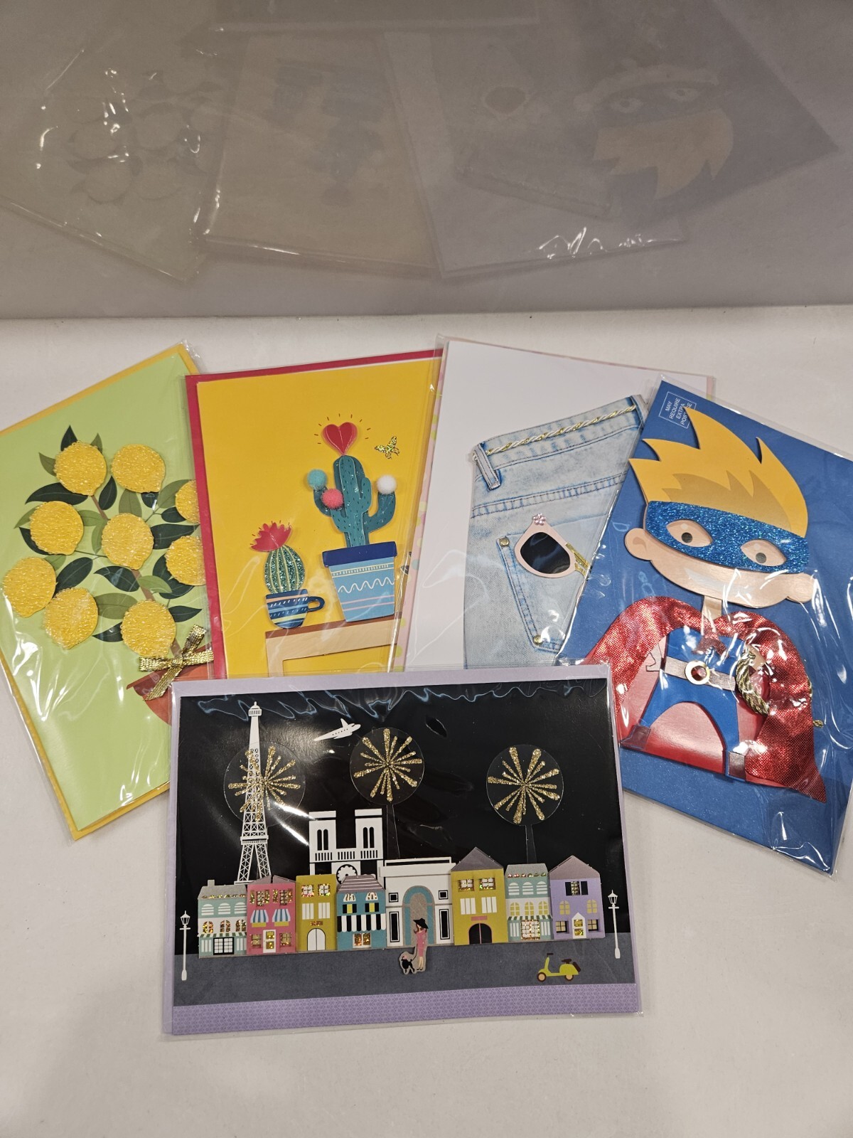 Lot of 5 Burgoyne BRAND NEW SEALED 3D Greeting Cards W/Envelopes Variety 001