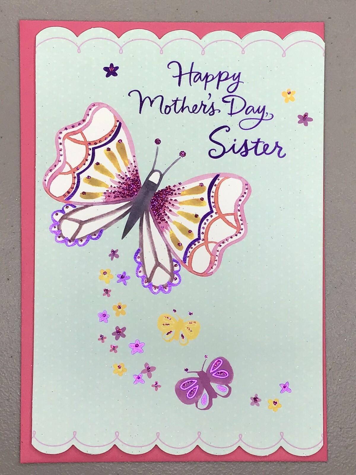Hallmark Happy Mother’s Day Card SISTER Sit Back Relax Loved 8×5.5 Butterfly