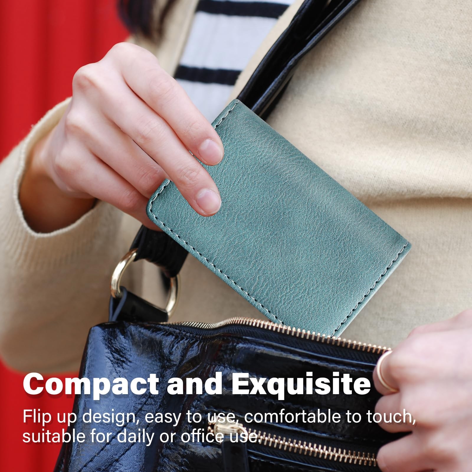 RFID Blocking Wallet – Minimalist Leather Business Credit Card Holder Qyan