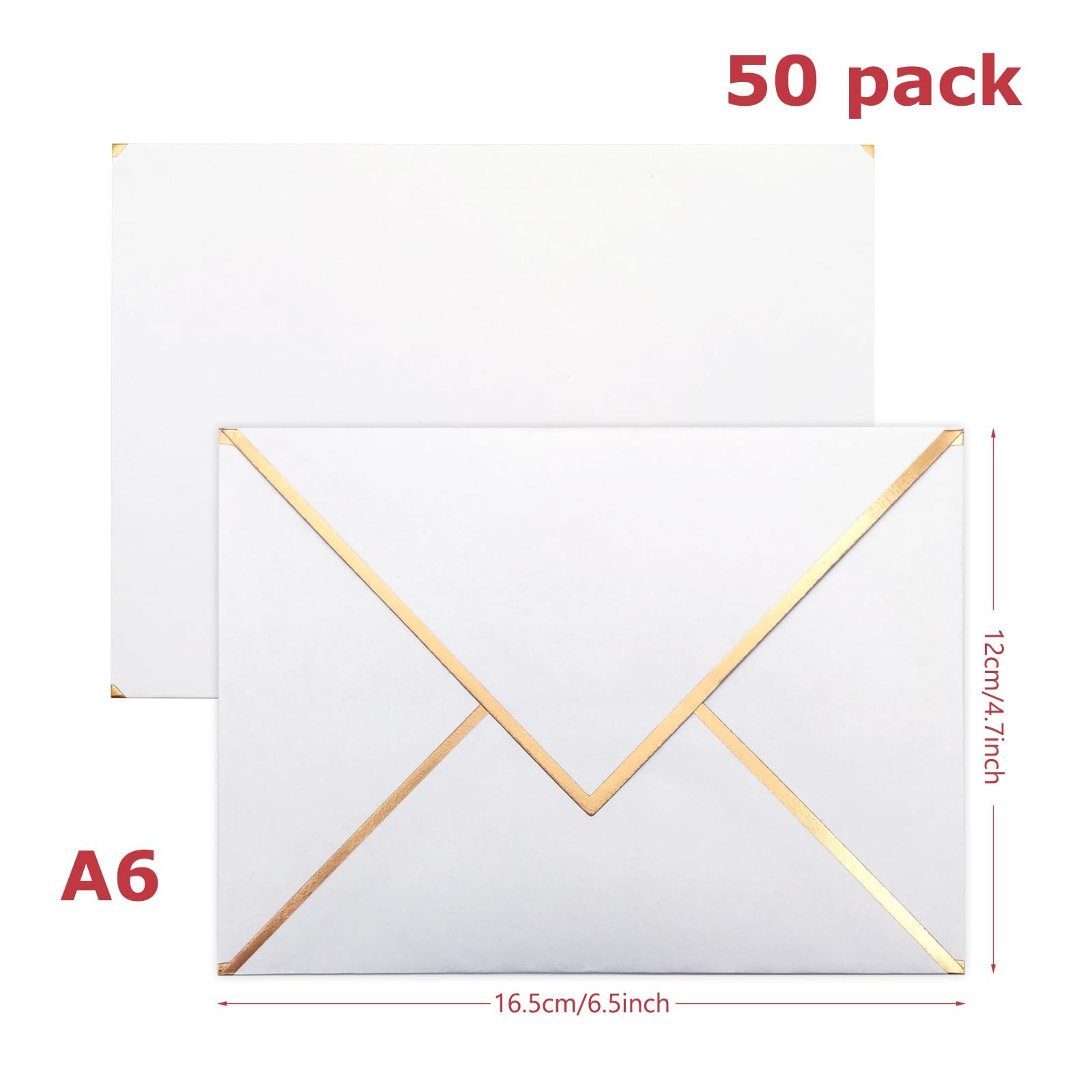 4×6 in White Envelopes Self Seal for Invitations and Mailing 50 Pcs