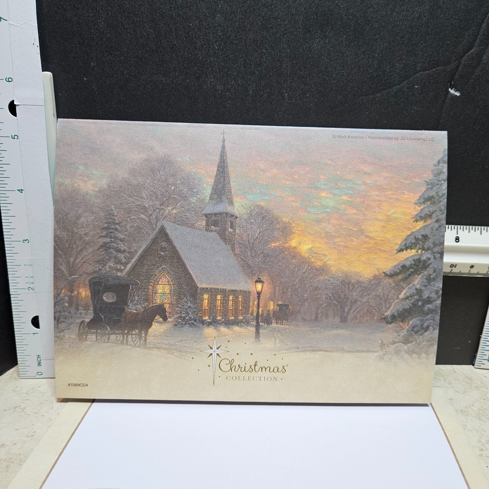 CHRISTMAS BLESSINGS Christmas Card & Envelope 7.5″ x 5.5″ Church Scene