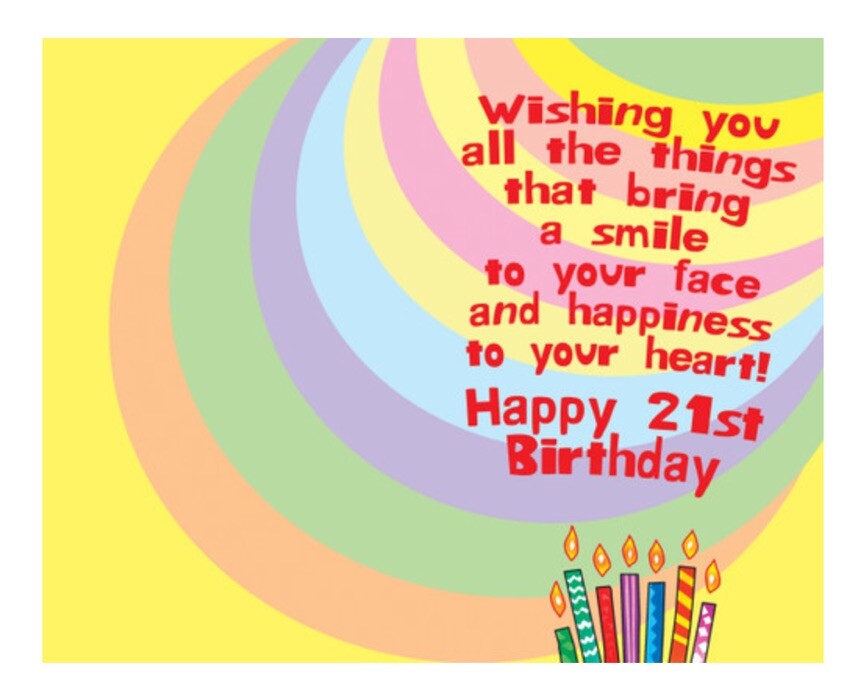 Birthday 21 Years Old Happy 21st Year Happiness 5”x7.75” Stockwell Greeting Card
