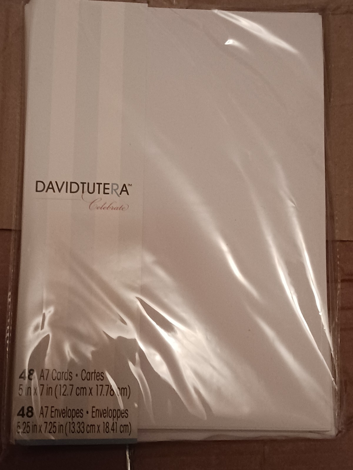 DAVIDTUTERA Celebrate Notecards w/ Envelopes 48 Count White 5 x 7 in