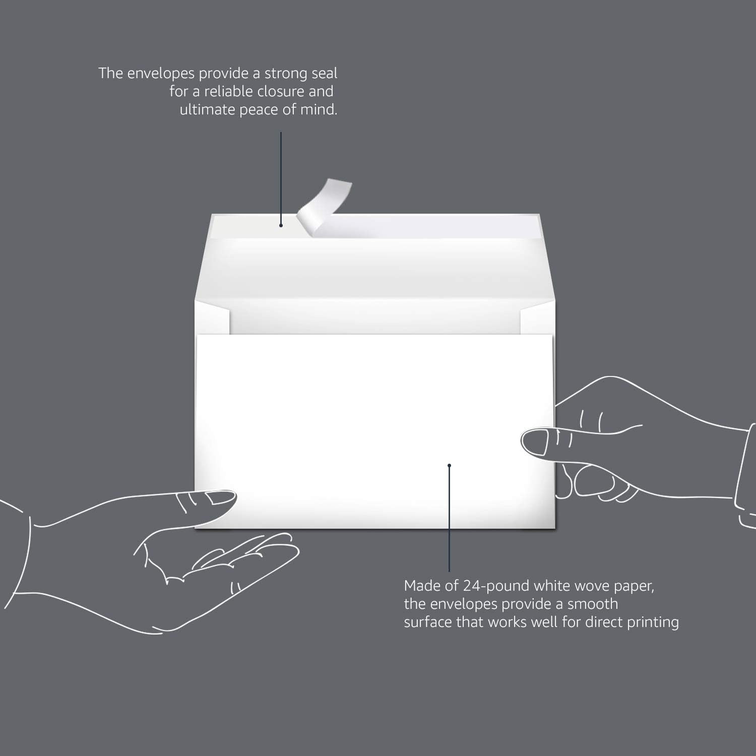 Amazon Basics A9 Blank Invitation Mailing Envelopes, Peel & Seal, No Licking, 5-
