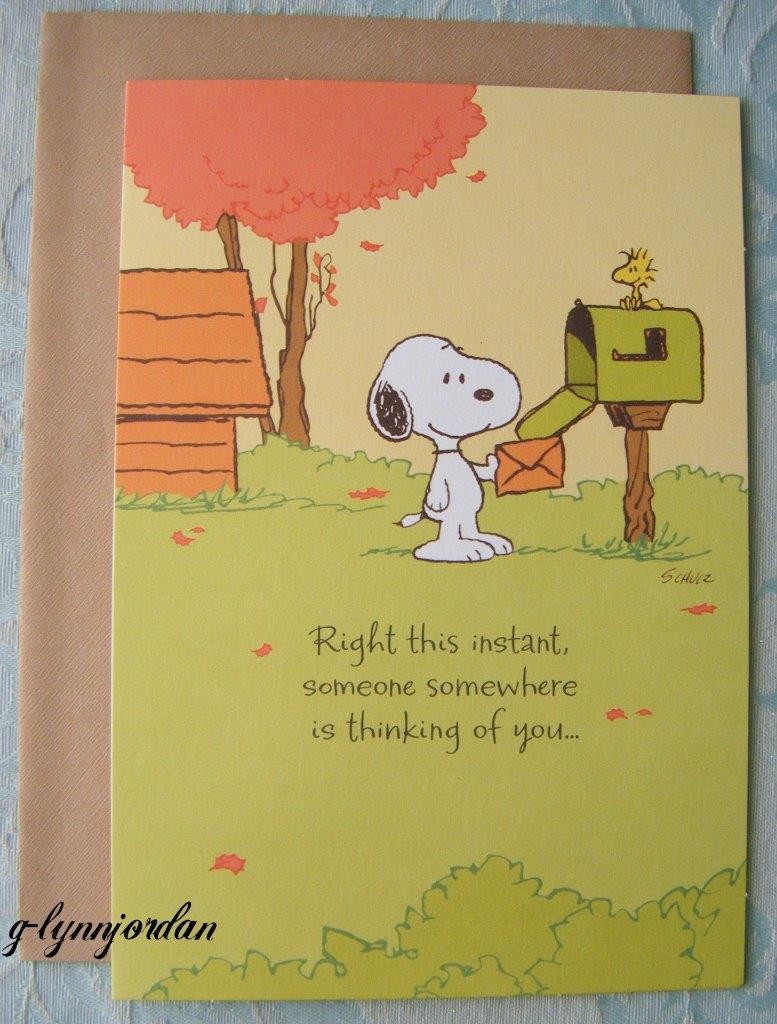 Hallmark PEANUTS Snoopy Thanksgiving Thinking of You Greeting Card NEW (990)