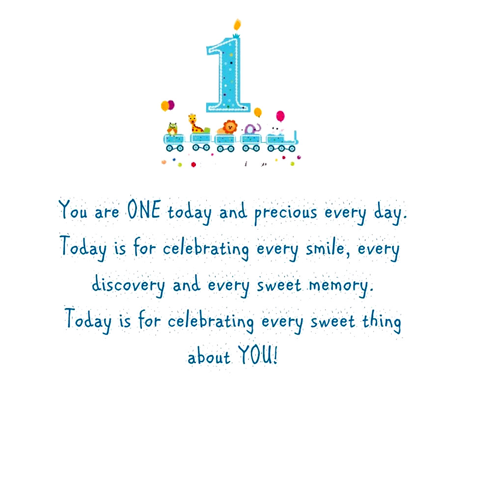 Personalized Cupcake Birthday Card for 1, 2 or 3 Year Old Boy with Verse Inside