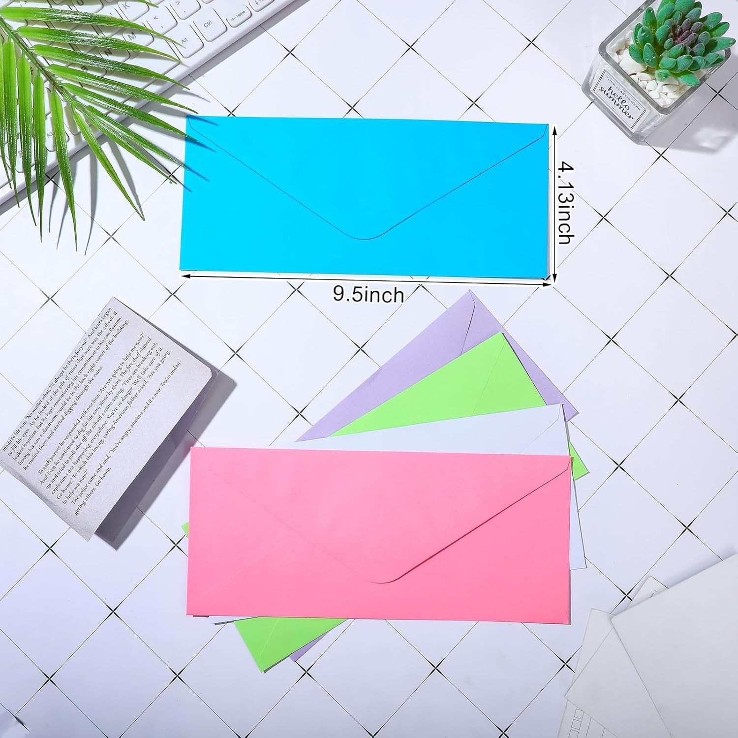 Assorted 500-Pc Neon Envelopes in 10 Colors – Ideal for Letters & Announcements