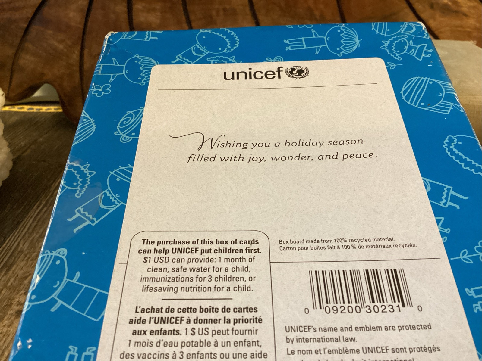 Hallmark Unicef Christmas Box Cards 20 Box Birds In Tree Gold Green Red Metallic