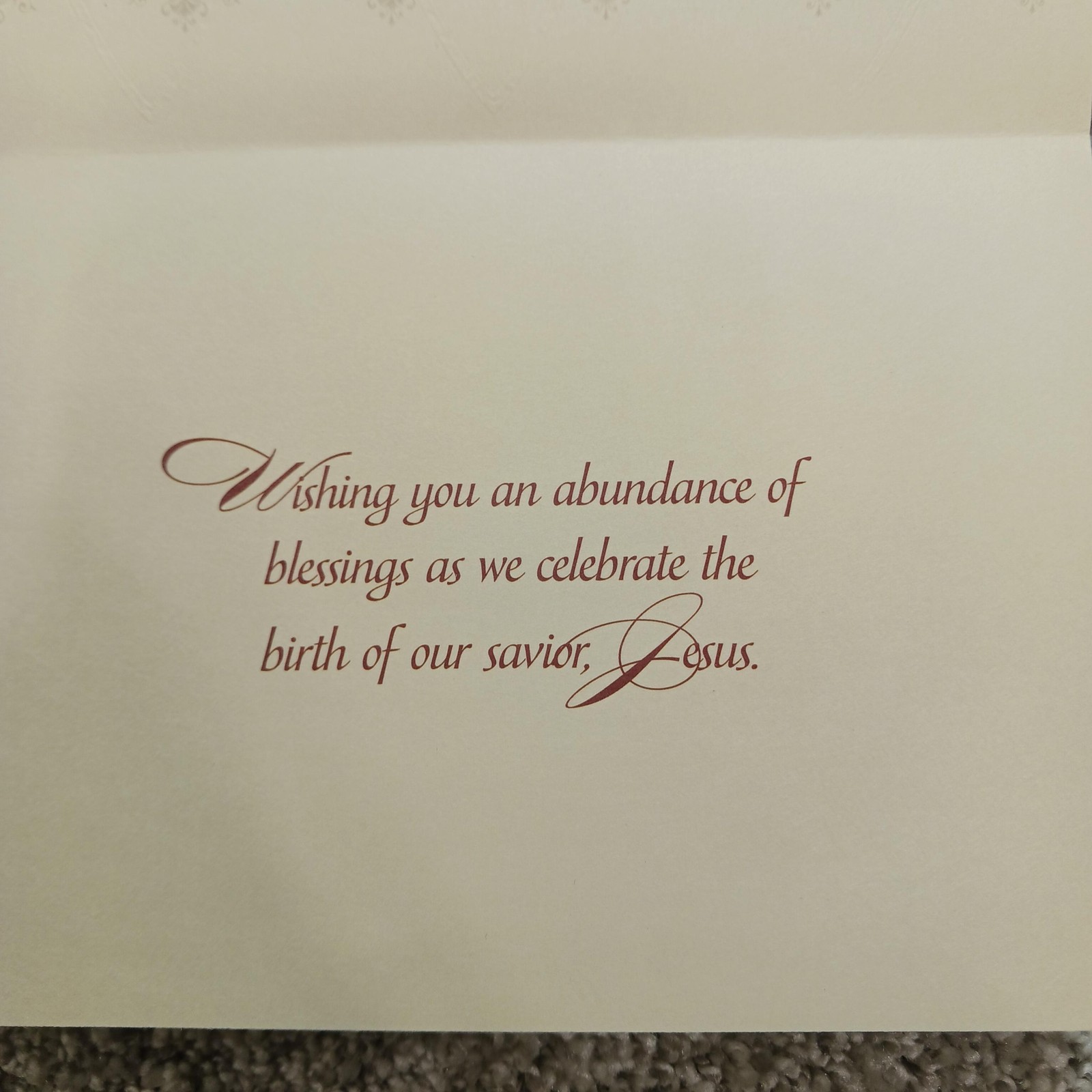 Association Of The Miraculous Medal Christmas Card Nativity Beige Metallic