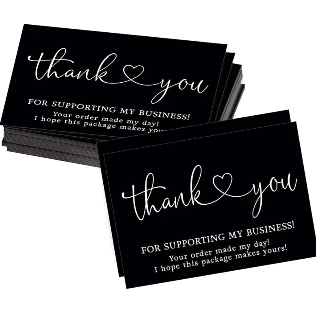 50 Pcs ” Thank You ” Business Cards Black color