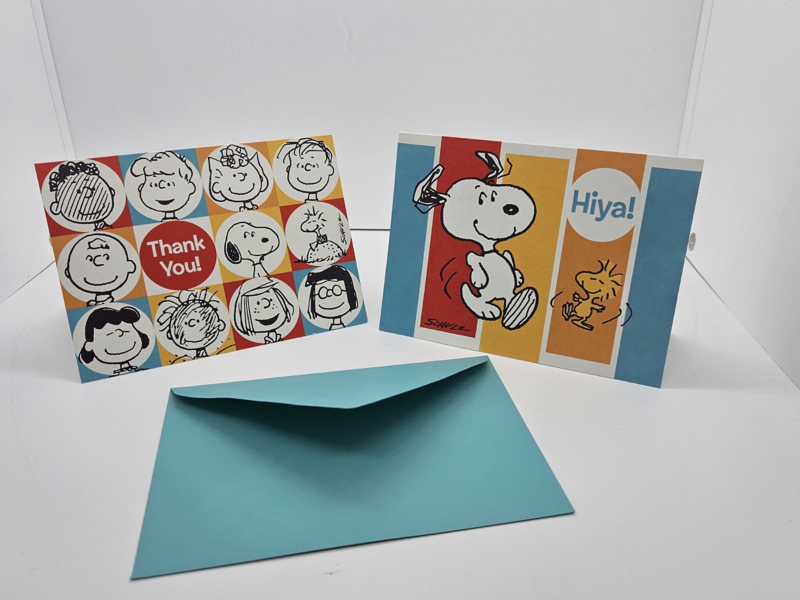 Snoopy Cards & Envelope Sets Of 4 Blank Thank You And “Hiya”. Hallmark Peanuts