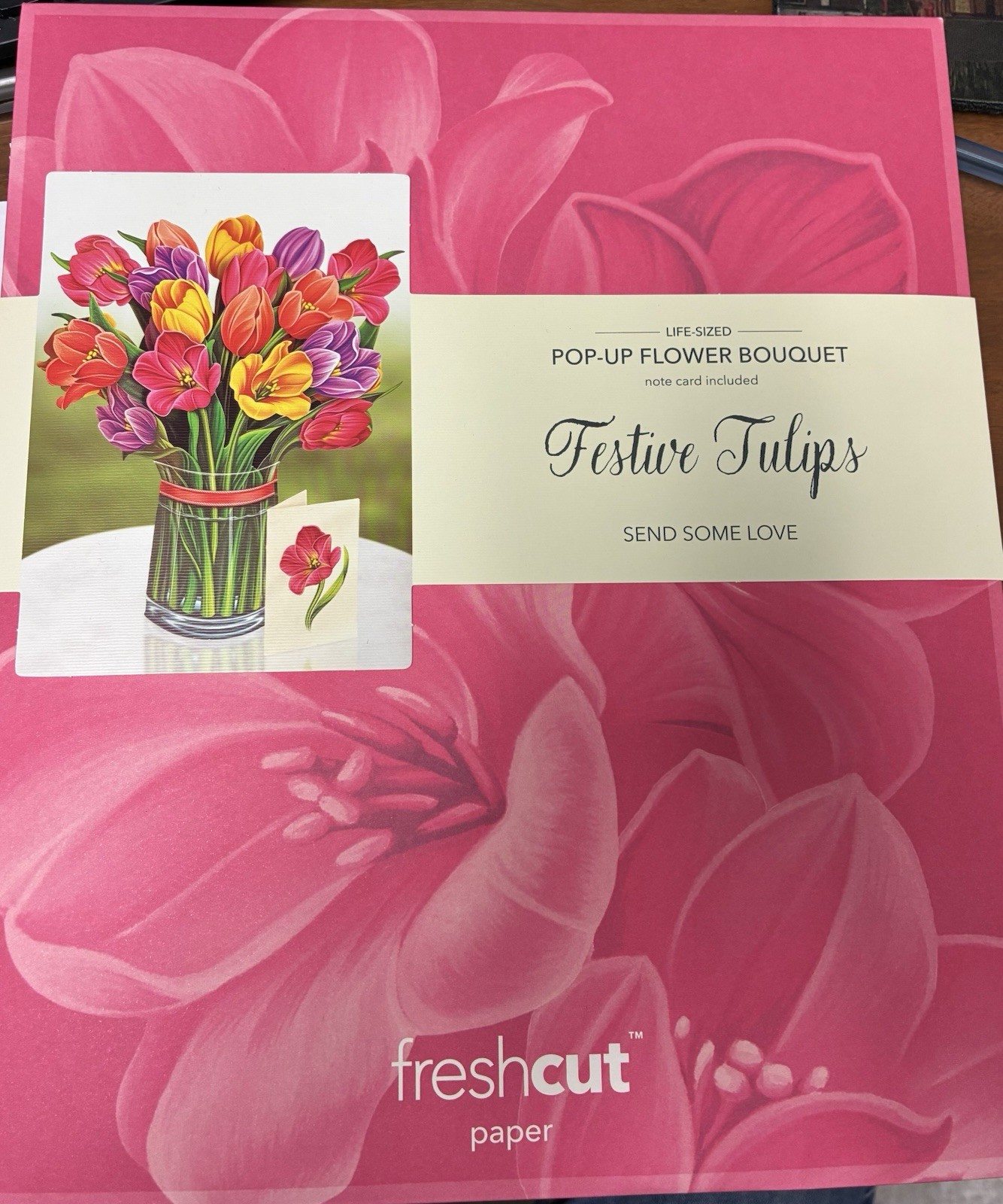 Pop Up Cards, Peony Paradise, 12 Inch Life Sized Forever Flower Bouquet 3D Po…