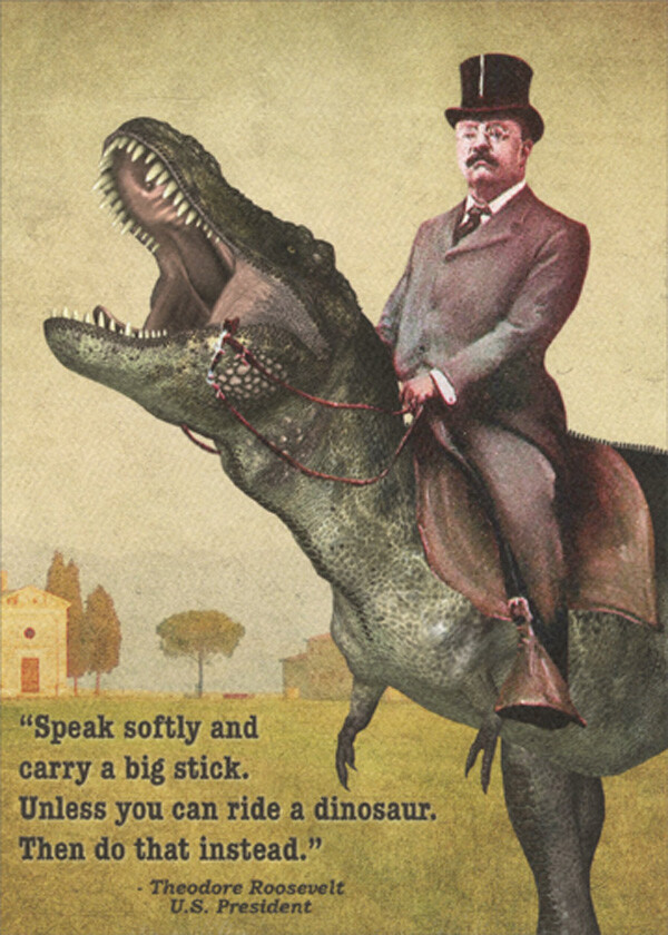 Recycled Paper Greetings Teddy Rides Dino Funny / Humorous Father’s Day Card