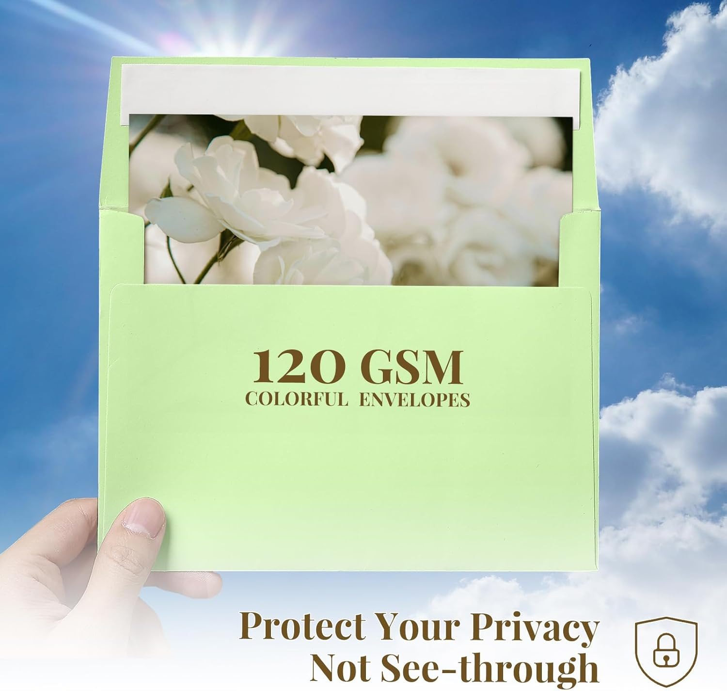 Colored Envelopes Self Seal A7 50 Pack, 10 Colors, 5.25 x 7.25 Printable Invita