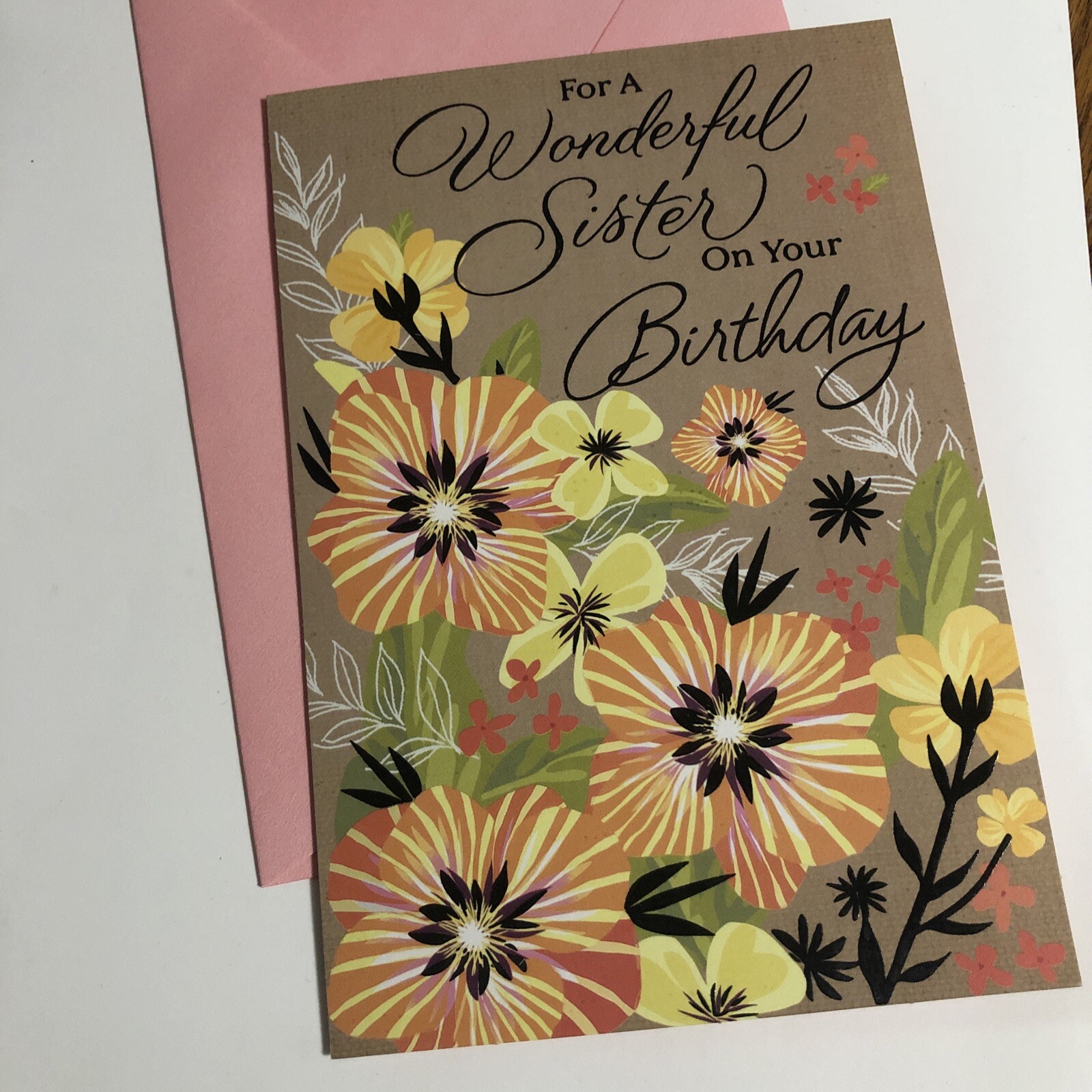 Happy Birthday For A Wonderful Sister Beautiful Religious 5”x7” Greeting Card