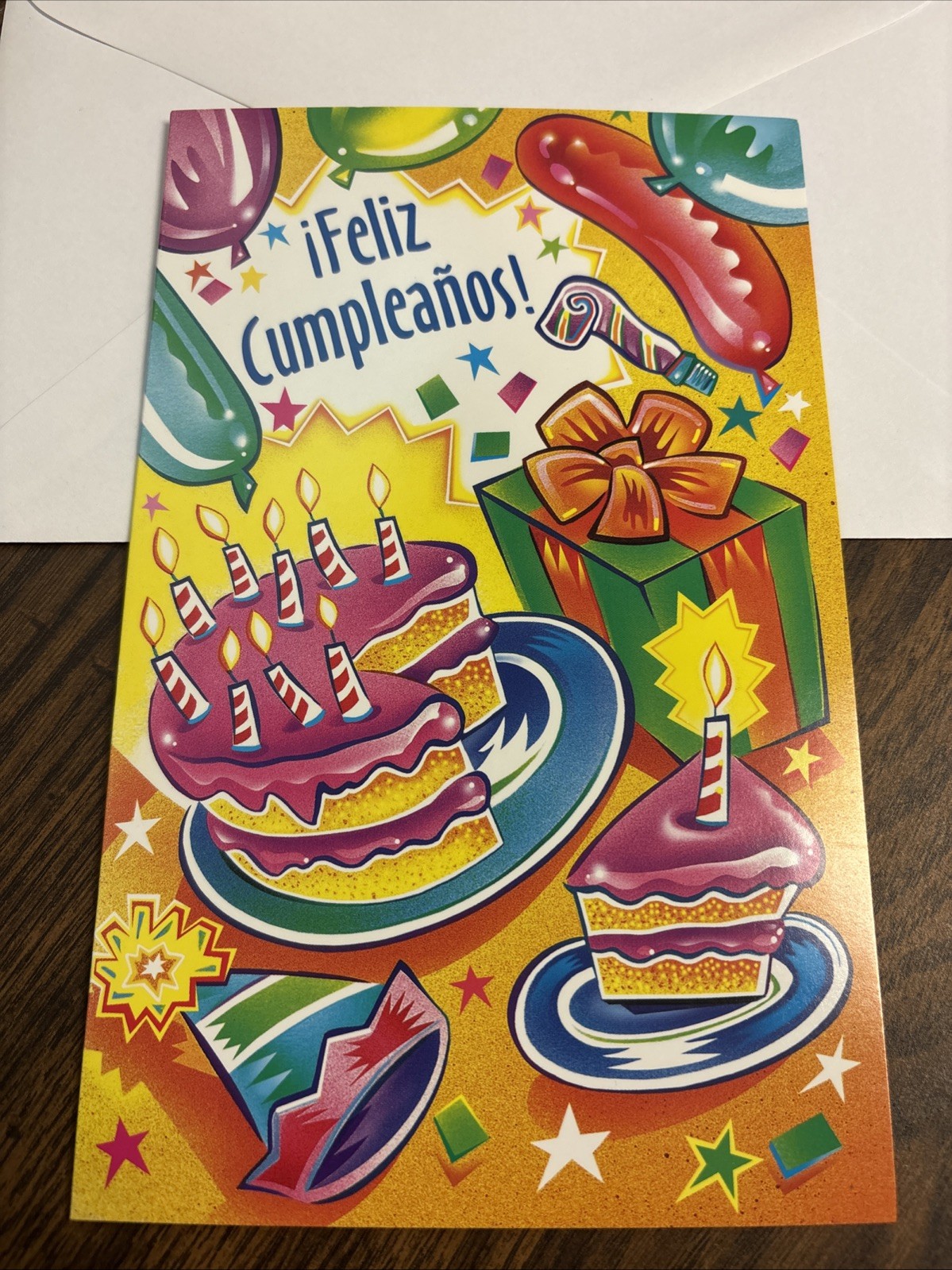 Spanish Birthday Feliz Cumpleanos Colorful 5’x7.75″ Stockwell Greeting Card