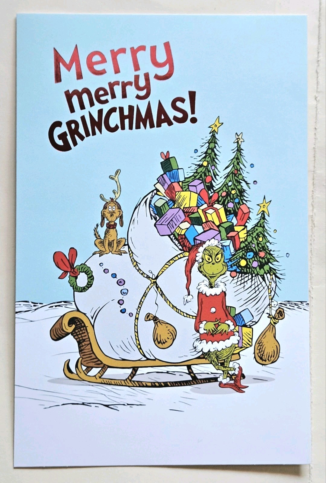 Merry Christmas / The Grinch (Dr. Seuss) / Greeting Card (+ Envelope)
