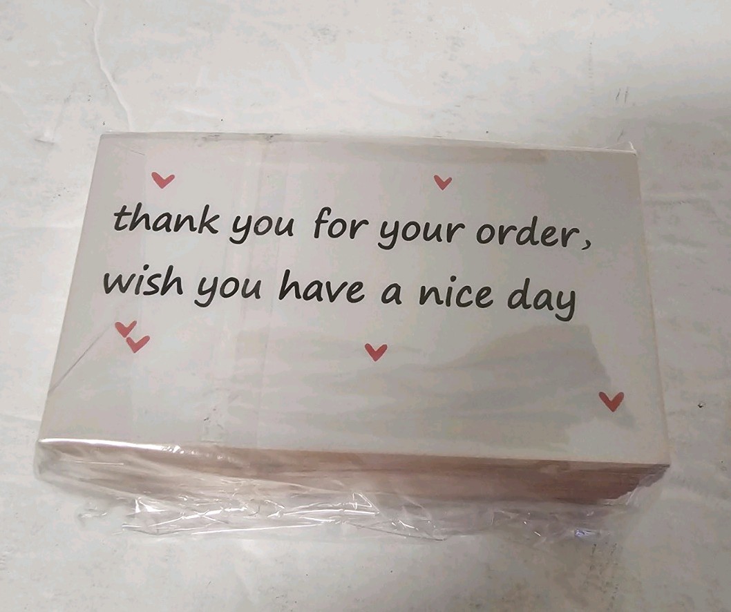 NEW 100 PCS Pink Thank You Cards for Small Business Front & Back Say Something