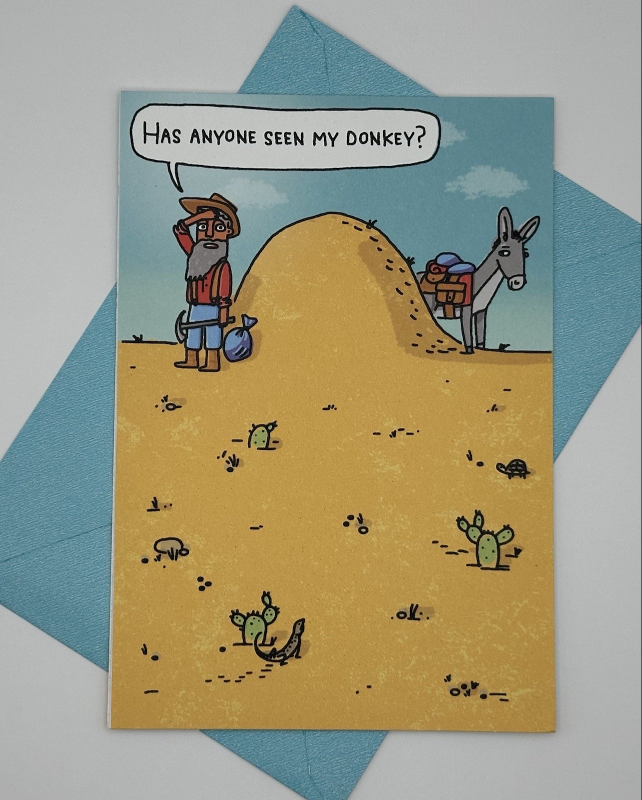 OVER THE HILL BIRTHDAY CARD / ADULT HUMOR / FUNNY- DONKEY- ASS / NEW W/ENV