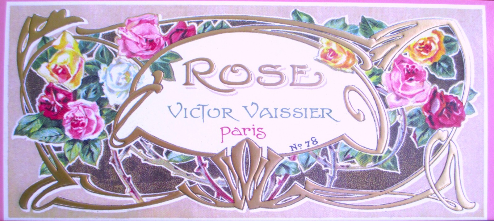 Papyrus Floral Rose Victor Vaissier Paris Blank Greeting Card