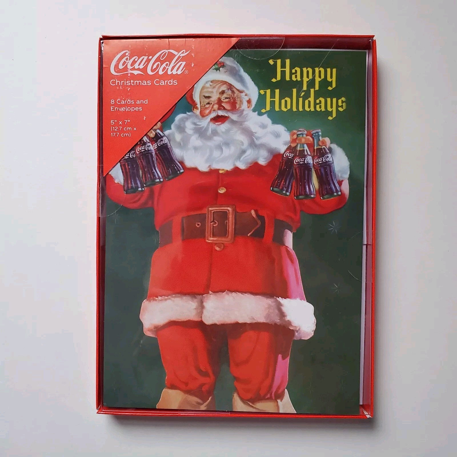 6 Boxes Coca Cola Santa Polar Bear Dog Coke Bottle Christmas Cards 8 Count Each